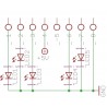 Strassenbeleuchtung mit Leuchtstoffröhren, mit einer defekten Röhre  / ATtiny45 IC